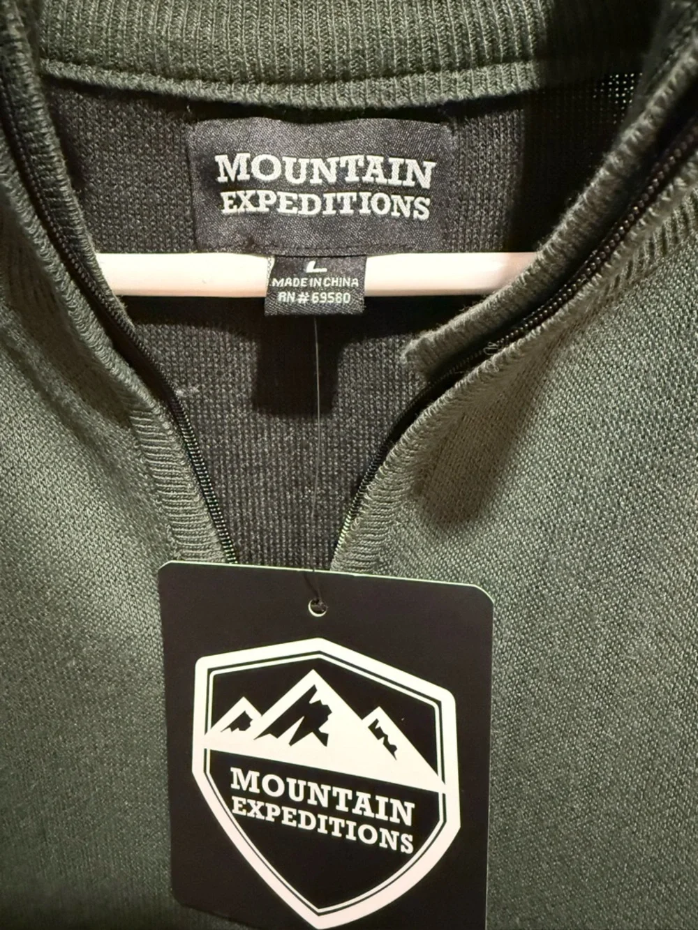 Mountain Expeditions Men's Forest Green Half-Zip Sweater NWT Size L